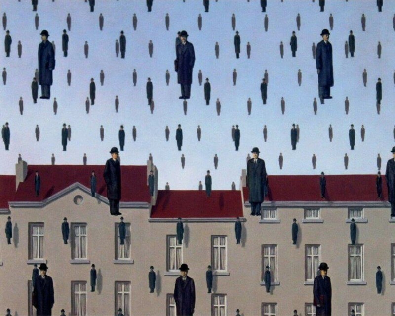 1953 Golconda by Rene Magritte Home Decor PRINT