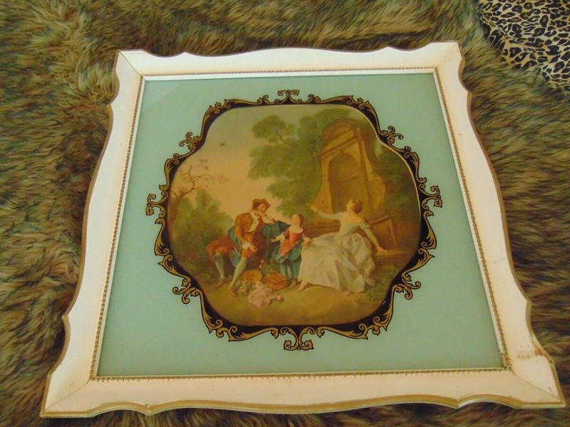 1930’s-40’s era TURNER WALL ACCESSORY LITHOGRAPH PRINT framed 18 1/2″ x 18 1/2″