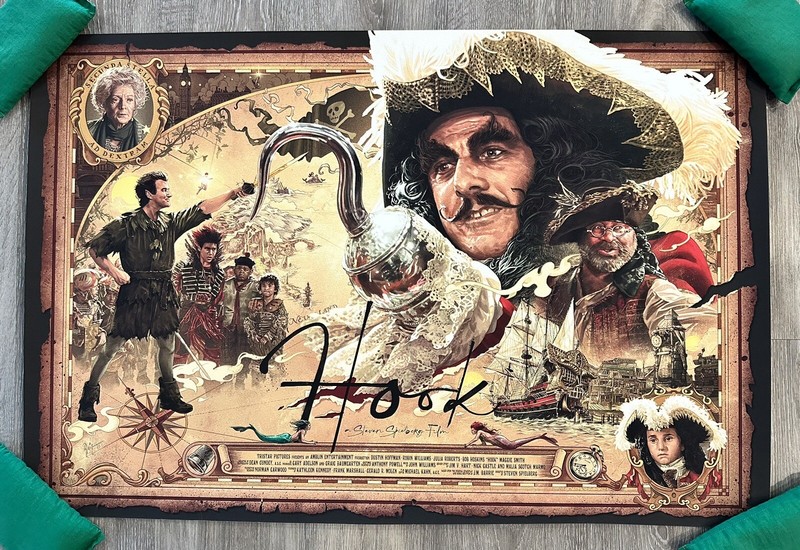 Ruiz Burgos Alberto Reyes- Hook - Steven Spielberg - 24x36 Giclee Var Signed /25