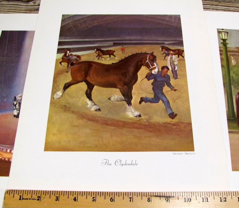 Vintage Wesley Dennis Horse Prints Lot 6 From 1951 Rand McNally Portfolio 16x12" gallery