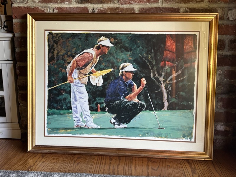 Down to the Finish Golf Print by Scott Medlock – Matted And Framed 30 x 39