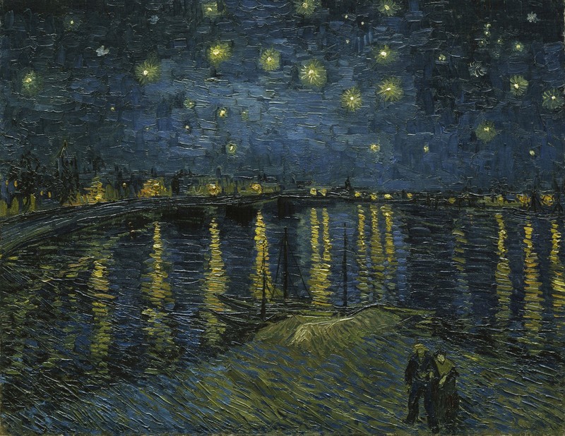 Starry Night Over the Rhone by Van Gogh, Giclee Canvas Print, in various sizes