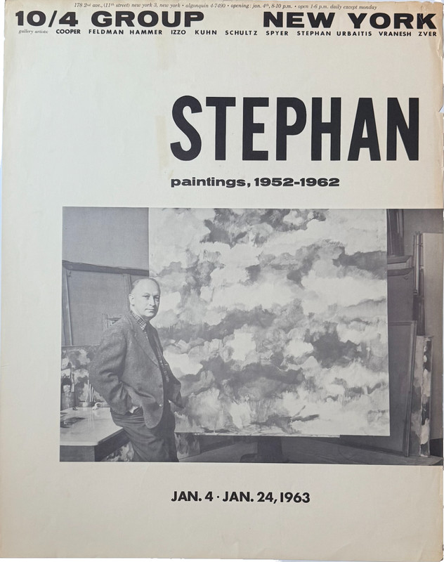 Rare exhibit poster for John Stephan and Group 10/4 in NYC 1963