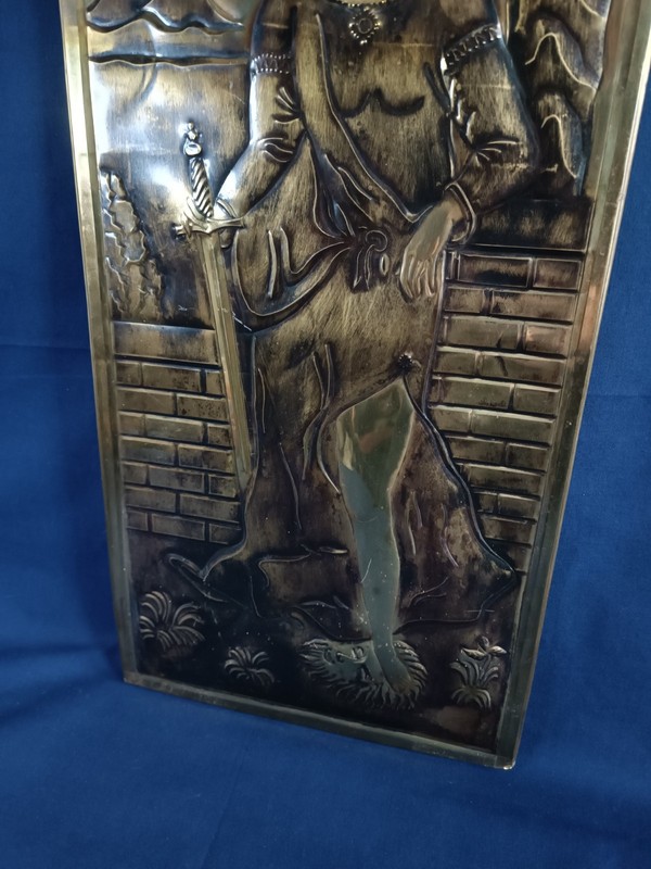 Metal engraving repoussé depicting Judith with the head of Holofernes, 51×23 cm gallery
