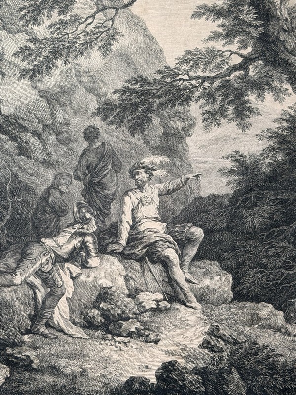 18th C Engraving “L’Approche du Camp” after Dietricy by C. Le Vasseur Paris gallery