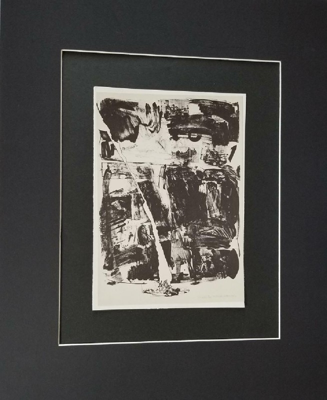 Robert Rauschenberg "Accident" Mounted b/w offset Lithograph 1973 gallery