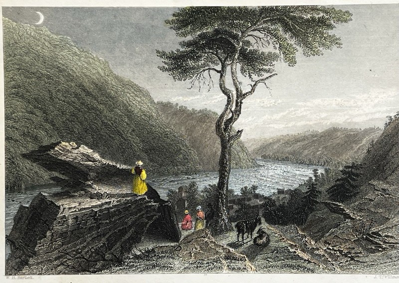 Orig. 1838 Print,Shenandoah Valley From Jefferson’s Rock,Harper’s Ferry,WV,Mated gallery
