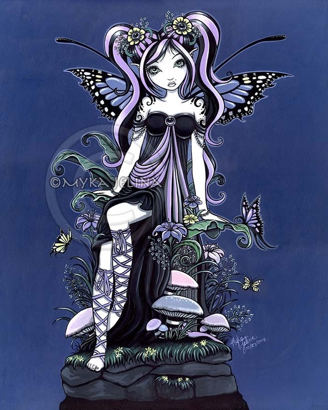 Mushroom Fairy Signed 11x14 PRINT Myka Jelina ART Cassandra