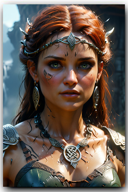 Celtic Tribal Woman 4 x 6 inch Exclusive Art Print Collectible Photo 10129
