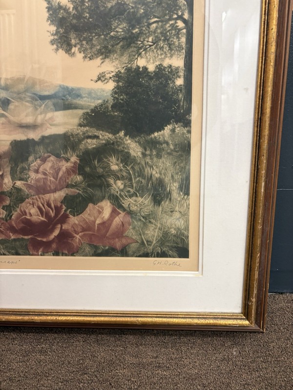 G.H. Rothe "Rosescape"Signed Color Mezzotint Art Print–Rare Artist's Proof 8/15 gallery