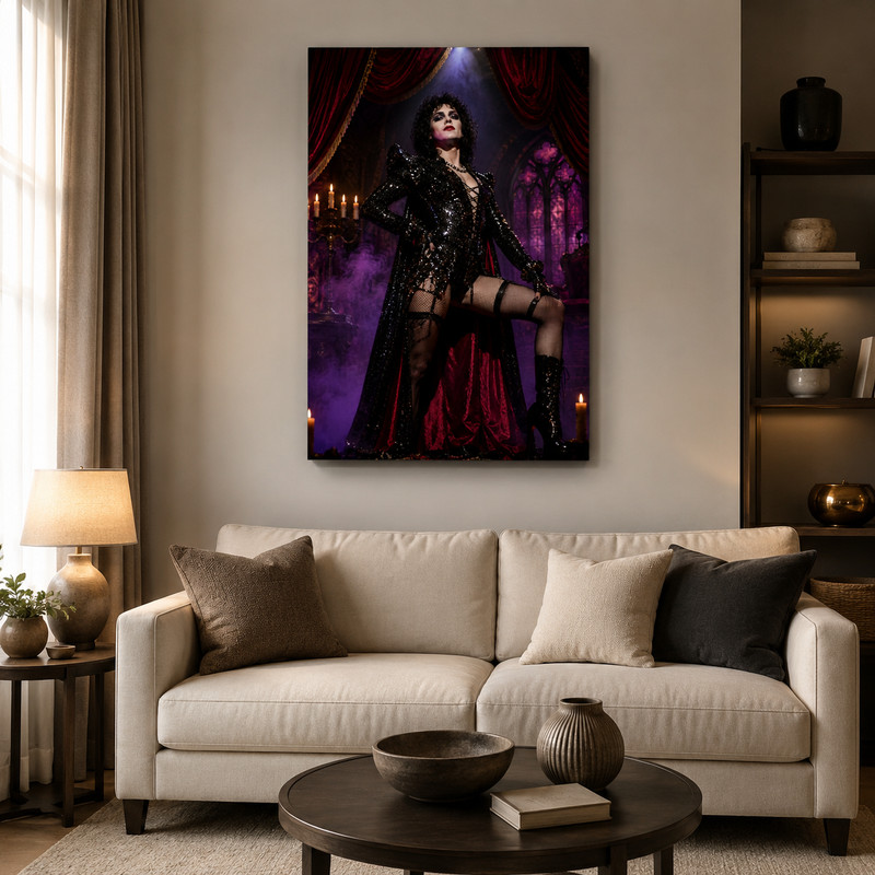 Gothic Glam Rock Performer Canvas Wall Art Horror Theater Print Dark Cabaret gallery