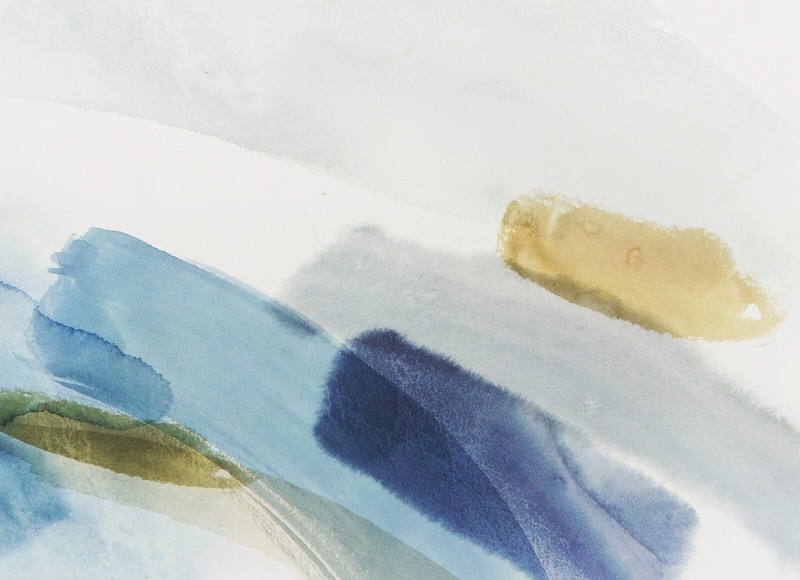 Vintage Offset Lithograph Abstract Print Expressionist from Watercolor Painting gallery