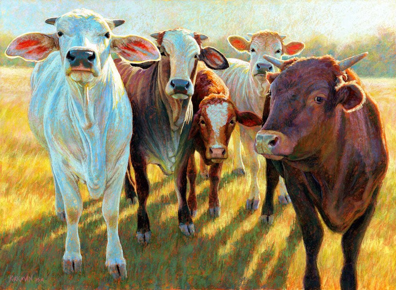 The Bovines by Rita Kirkman Art Print Stunning Nature Cow Farm Poster 18×24