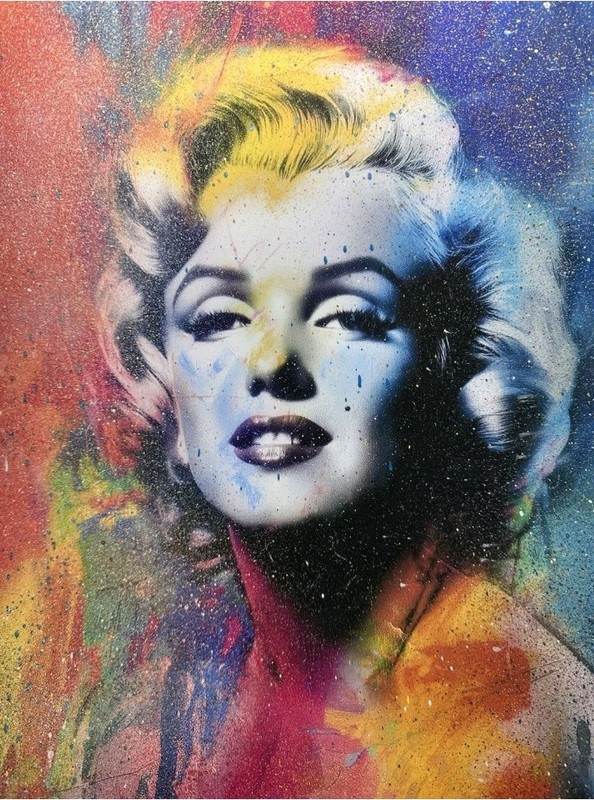 Chris Boyle Marilyn Monroe Hand Finished Print 1/1 (65.5 cm x 49.5cm) Rough Edge