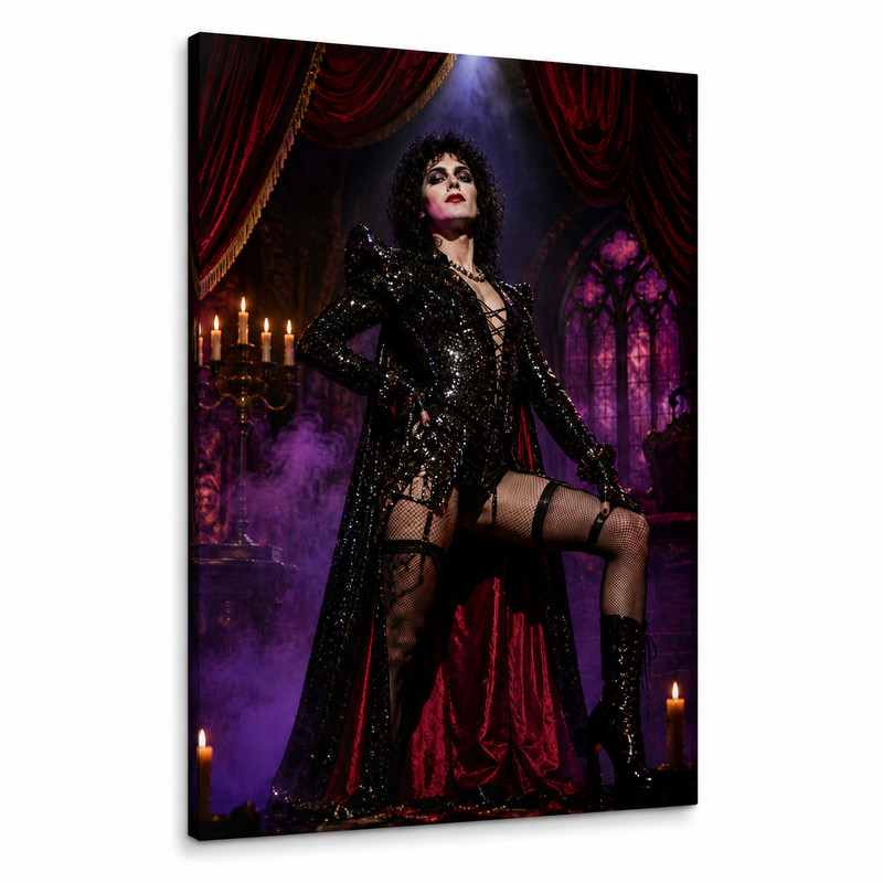 Gothic Glam Rock Performer Canvas Wall Art Horror Theater Print Dark Cabaret