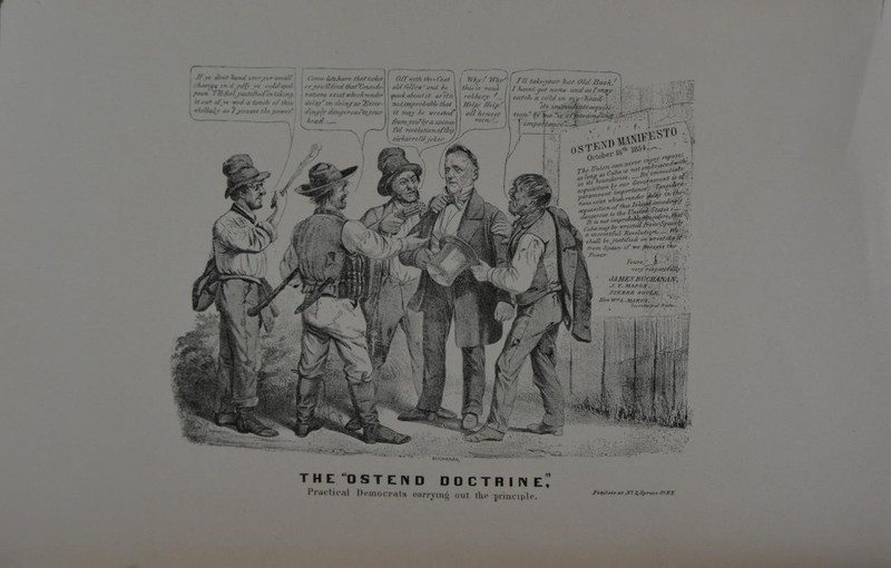 Antique Civil War Era Political Cartoon Buchanan The Ostend Doctrine 1918