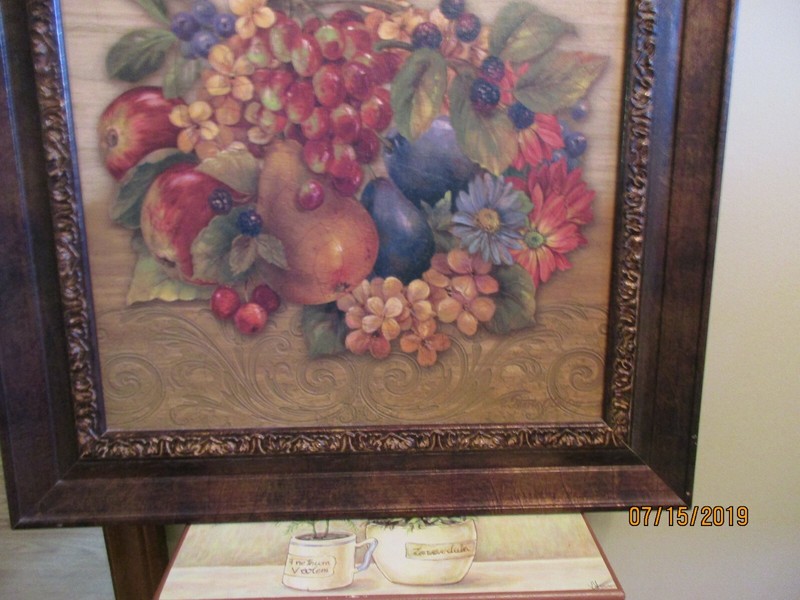 Decorative Art Framed Wall Picture 25" By 21" Toscana Fruit Theme P. Gladding gallery