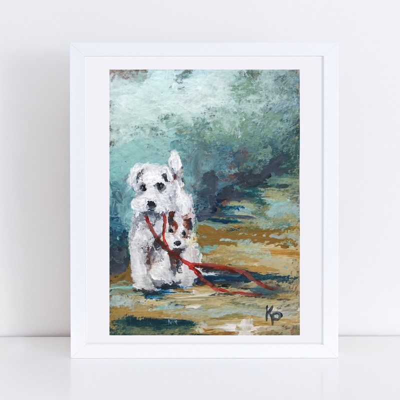 ACEO ATC Signed Art Print “Sidekick” Dog Dogs Animals Pets Artist Trading Card gallery
