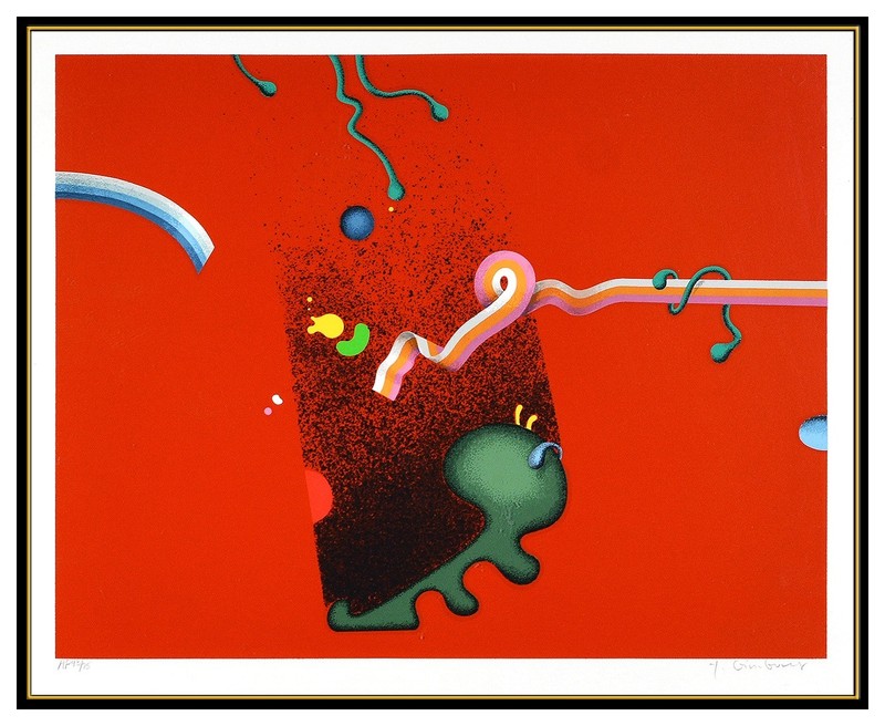 Yankel Ginzburg Original Silkscreen Abstract 7 Abstract Pop Art Signed Framed gallery