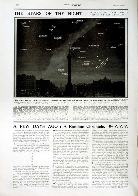 Original Old Antique Print 1916 Roll Honour Dead War Siers Stars Planets Sky