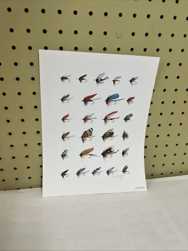 Vintage Austin Hogan 1967 fly fishing print united flytyers association 8.5”x11
