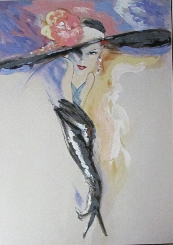 RICHARD ELY RE-TOUCHED LITHOGRAPH BLACK GLOVES