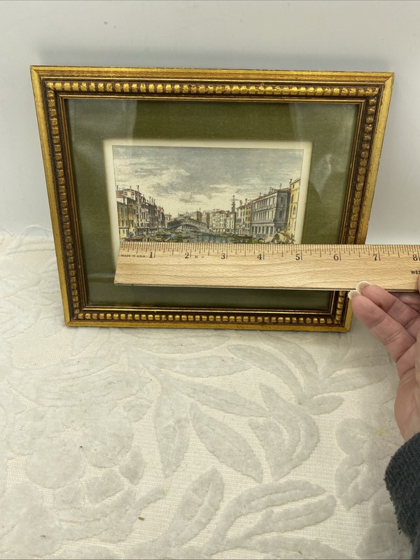 Vintage Venice Lithograph Etching Framed And Matted Print by Antonio Visentini gallery