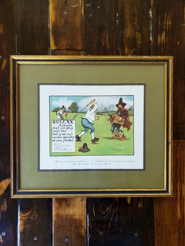 VTG Charles Crombie: Rules of Golf Print Framed Rule XX 20 Copyright Perrier gallery