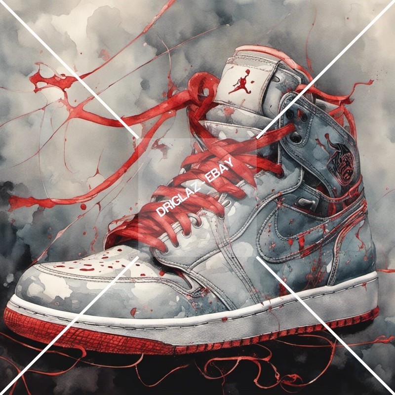 Nike Air Jordan Red Laces ART Digital Image Picture Photo Wallpaper Background