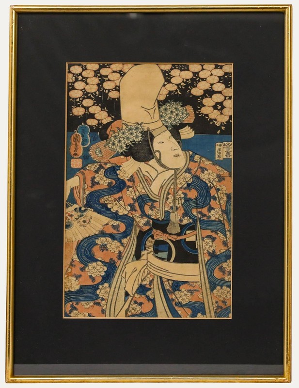 Utagawa Kuniyoshi (1798-1861) – 19th Century Japanese Woodblock, Musume Dojoji