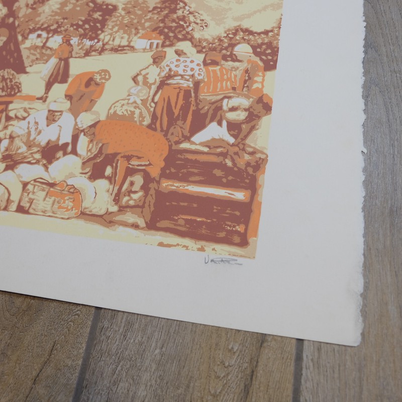 Lloyd Van Pitterson Jamaican People Art Signed Limited Edition Serigraph 3/950 gallery