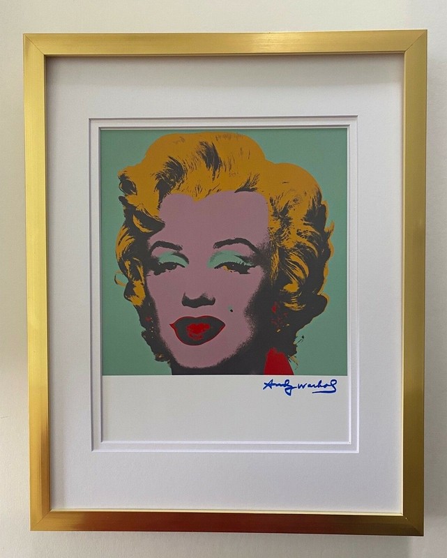 ANDY WARHOL 1984 SIGNED AWESOME MARILYN MONROE PRINT MATTED TO 11X14in.