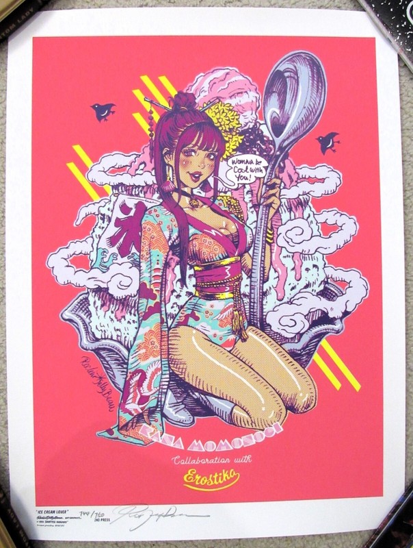 Rockin Jelly Bean ~Ice Cream Lover KANA MOMONOGI Art Print~ SIGNED Erostika