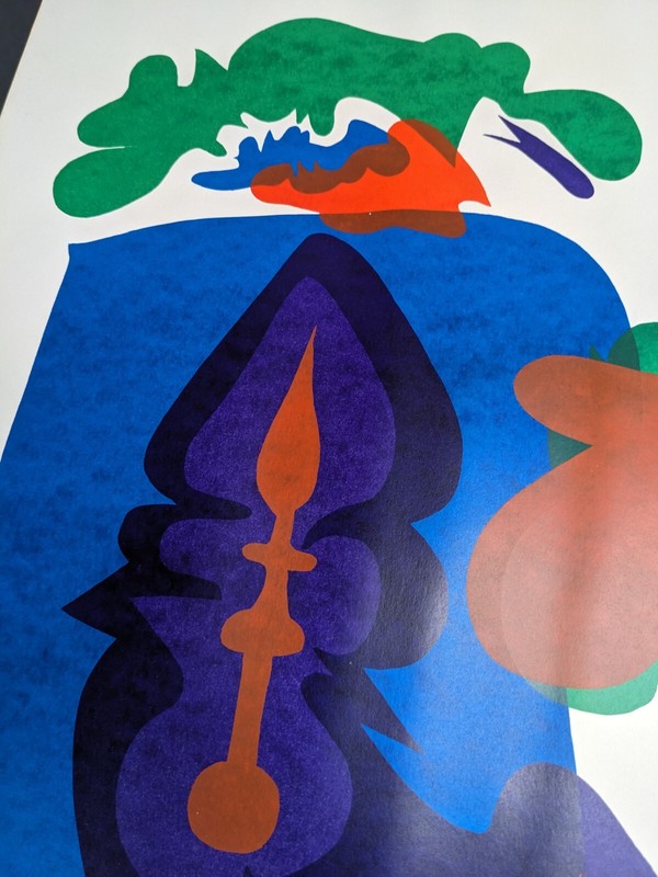 Pitt Moog, abstract composition, linocut, autographed, num., 1973 gallery