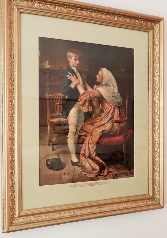 Antique Admiral Horatio Lord Nelson First Farewell Chromolithograph Print 1926