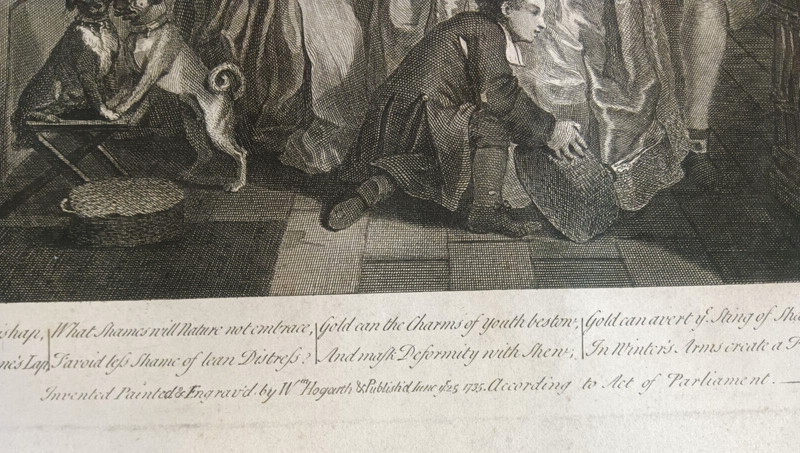 Original William Hogarth A Rakes Progress, "The Marriage" Plate 5, 1735 gallery