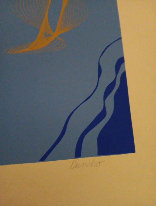Buncho Signed & Numbered Serigraph Abstract Geometric #32/200 1970's 26"×20" gallery