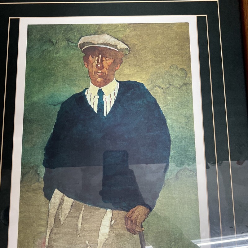 Golf Artwork - Bart Forbes, museum mounted matted signed print - "The Golfer" gallery