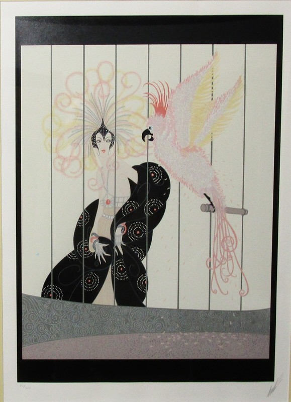 Large Framed ERTE Signed & Numbered Serigraph «The Bird Cage» circa 1980s