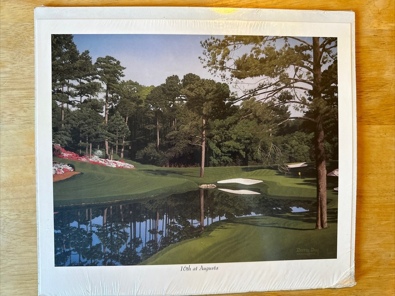 Danny Day Golf Print 16th at Augusta New in Plastic 9 1/2 x 11" Father’s Day ‘01