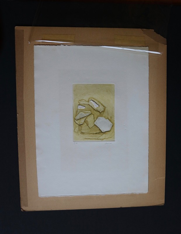 Paolo Boni Italian Printmaker Pencil-Signed Untitled Color Etching Numbered 7/12