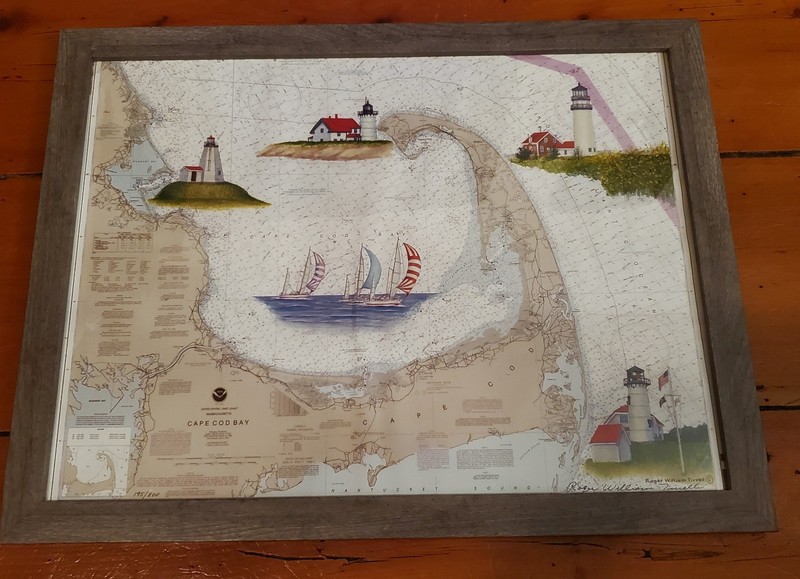 Lighthouses Cape Cod Bay Signed Numbered Print Soundings In Feet ROGER TIRRELL