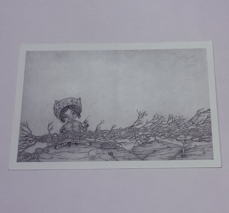 Vintage Poster Card Woman Sewing Trigs Branches Matthew Pugh Art Limited Ed. P5