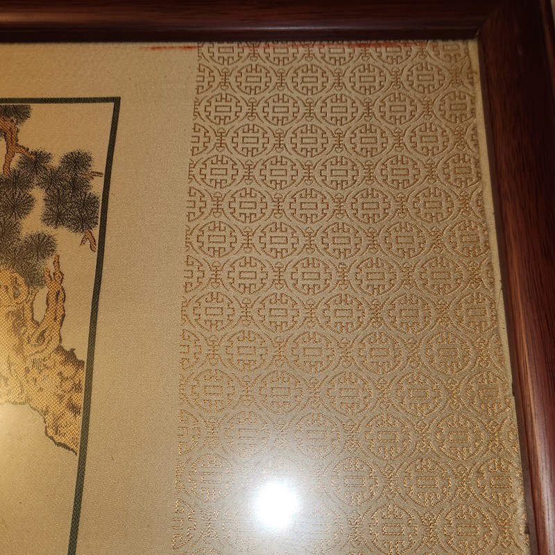 Chinese Original Textile Woven Panel Signed Chen Zhifo Matted 42"x18½" In Style gallery