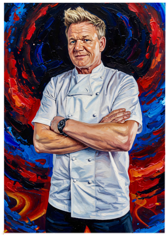 GORDON RAMSAY * Fun Novelty * CELEBRITY * Illustrated Art Card * ATC ACEO