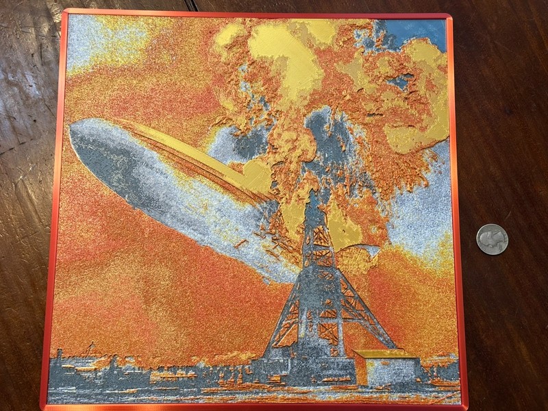 The Hindenburg Explosion 3D Image – Up to 12.25 inch – Wall Hanger Included