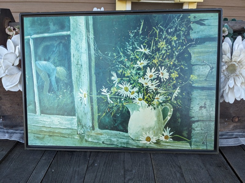 Vintage Carolyn Blish 14 1/2″ x 20 3/4″ Framed Floral Print
