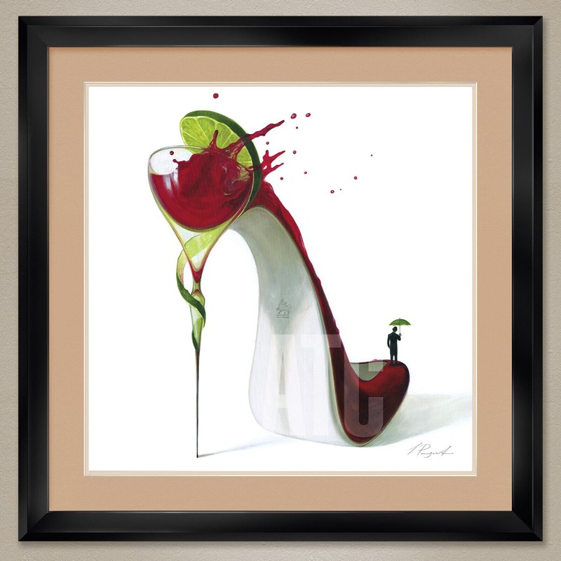 32W»x32H» COSMOPOLITAN by INNA PANASENKO – STILETTO DOUBLE MATTE, GLASS & FRAME
