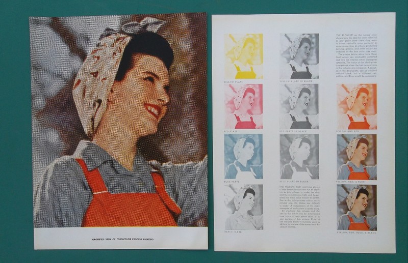 COLOR OFFSET or Half-tone 1947 Printing Technique Description Illustrations