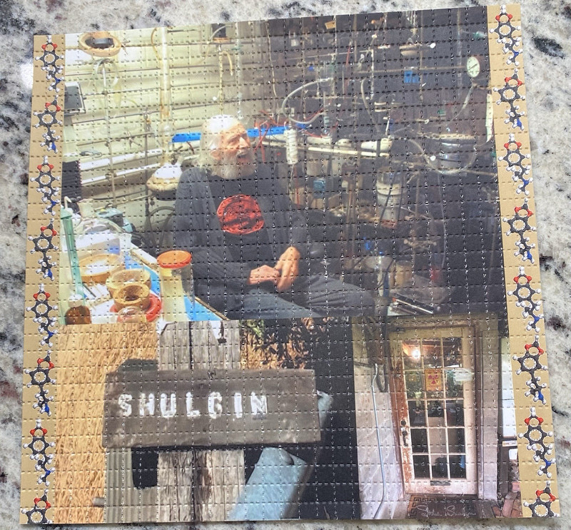 BLOTTER ART ORIGINAL ‘SASHA SHULGIN~IN MEMORY OF…’ SHEET WITH COA